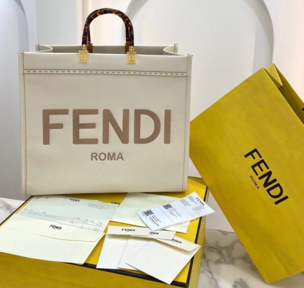 Fendi Large Sunshine Tote Ivory Bag - Image 2