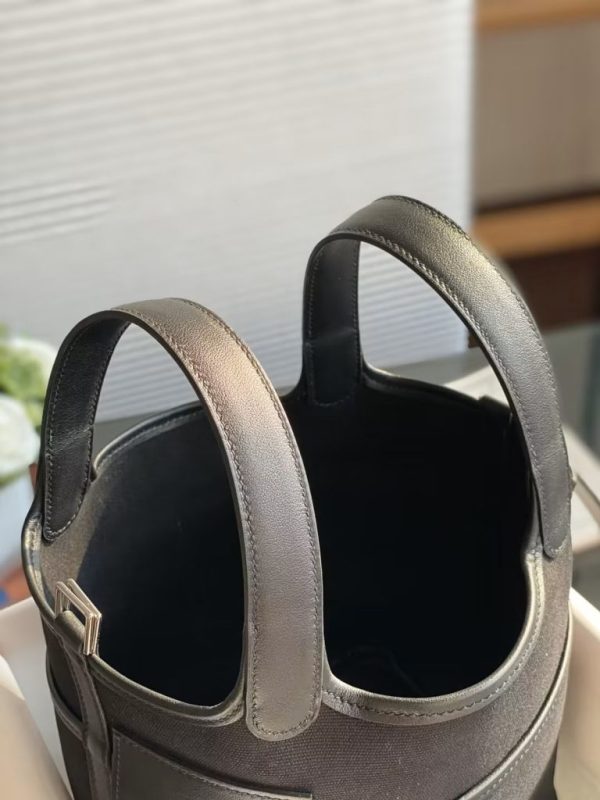 Hermes Picotin Cargo 18 Black Canvas w/ Silver - Image 4