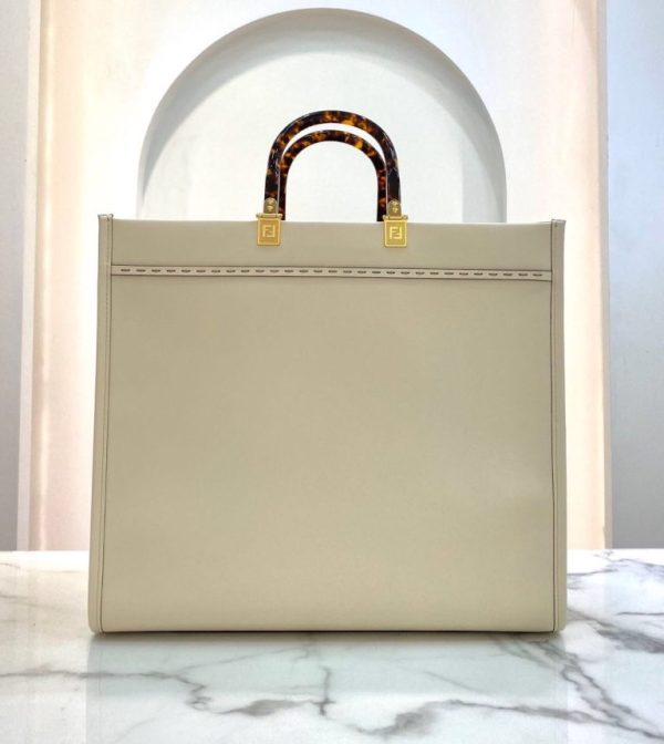 Fendi Large Sunshine Tote Ivory Bag - Image 4