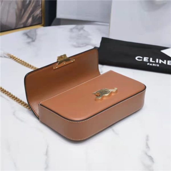 Celine Chain Shoulder Bag Triomphe 197993 Tan - Image 7
