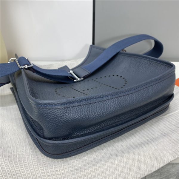 Hermes Evelyne PM Shoulder Bag 1189 Dark Blue Clemence Original leather - Image 10