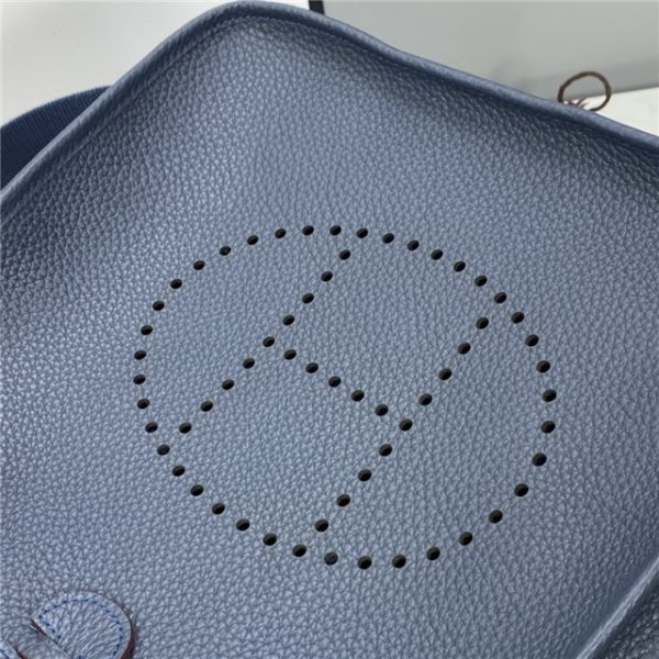Hermes Evelyne PM Shoulder Bag 1189 Dark Blue Clemence Original leather - Image 9