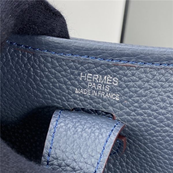 Hermes Evelyne PM Shoulder Bag 1189 Dark Blue Clemence Original leather - Image 6