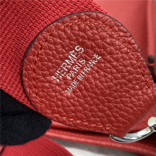 Hermes Evelyne PM Shoulder Bag 1189 Red Clemence Original leather - Image 6