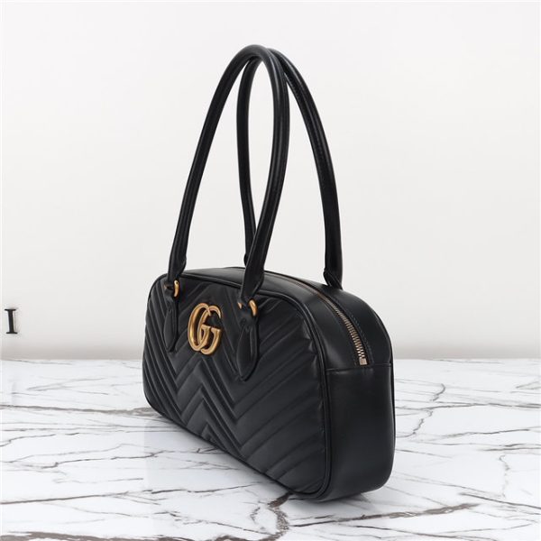 Gucci GG Marmont Medium Top Handle Bag 795218 Black - Image 9