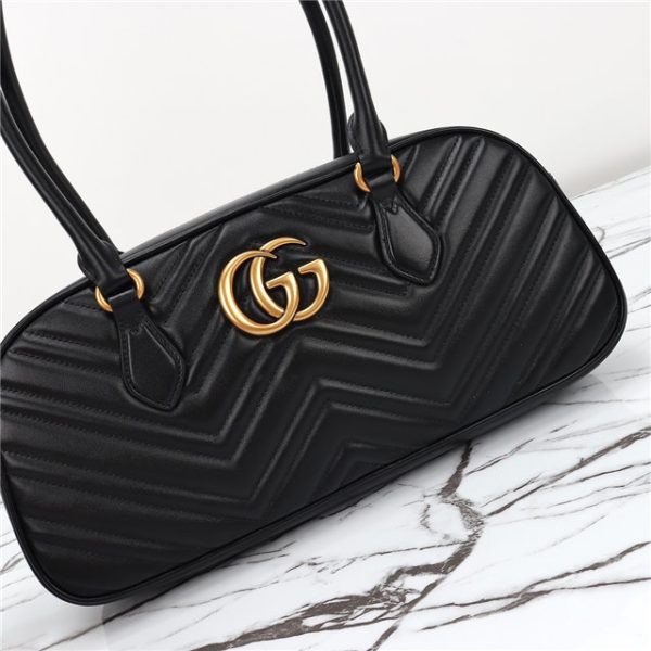 Gucci GG Marmont Medium Top Handle Bag 795218 Black - Image 6