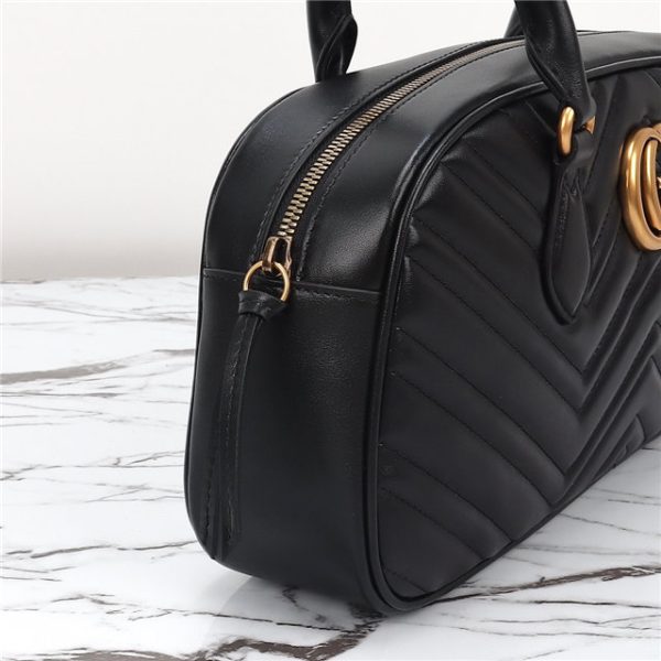 Gucci GG Marmont Medium Top Handle Bag 795218 Black - Image 4