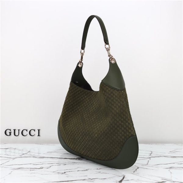 Gucci B Medium Shoulder Bag 815924 Green Suede - Image 11