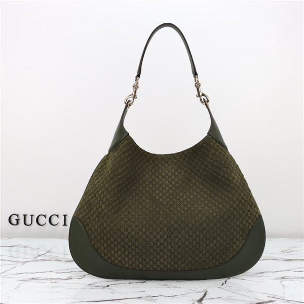 Gucci B Medium Shoulder Bag 815924 Green Suede - Image 10