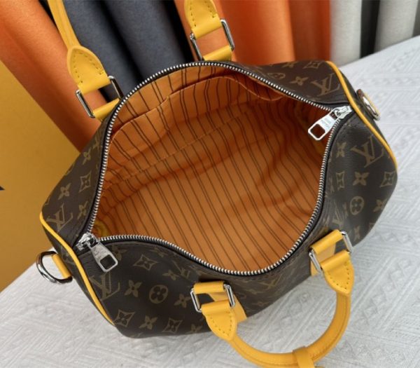 Louis Vuitton Monogram Macassar Canvas Keepall Bandouliere 35 In Safran Yellow - Image 5