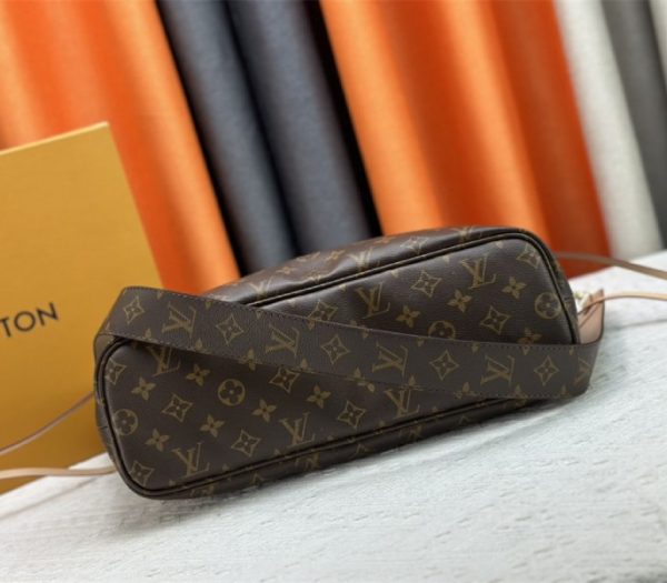 Louis Vuitton Neverfull Bandouliere Inside Out MM Tote In Monogram Canvas And Stamped Beige Textile - Image 6