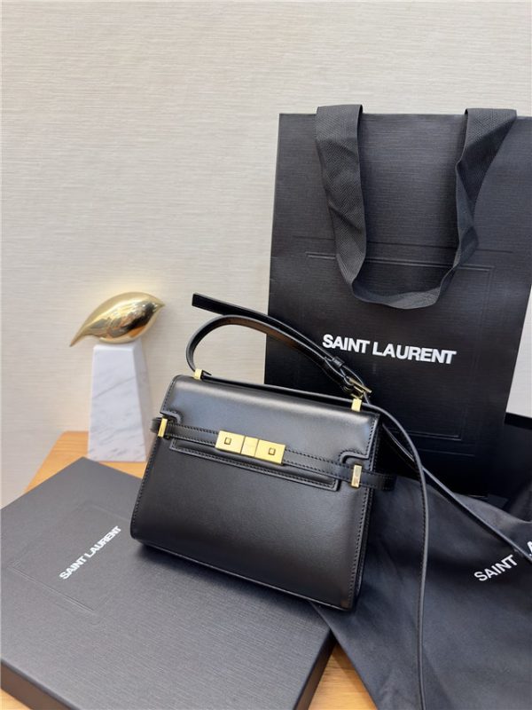 YSL Manhattan Mini Crossbody Bag 727766 Black Box Leather - Image 10