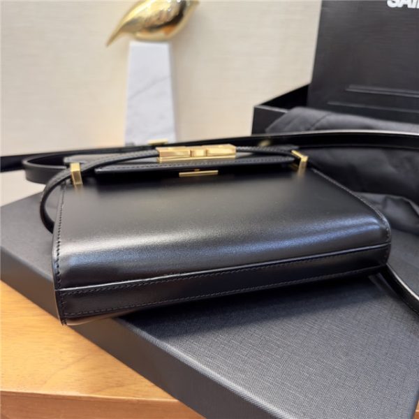 YSL Manhattan Mini Crossbody Bag 727766 Black Box Leather - Image 7