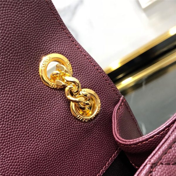 YSL Medium Envelope Chain Bag 8208 WineGold - Image 5