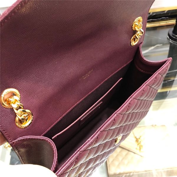 YSL Medium Envelope Chain Bag 8208 WineGold - Image 4