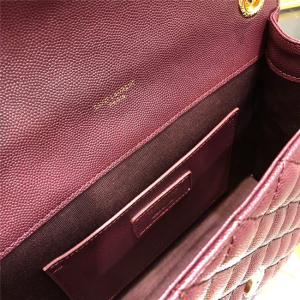 YSL Medium Envelope Chain Bag 8208 WineGold - Image 3