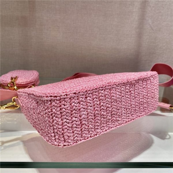 Prada Re-Edition 2005 Raffia Bag 1BH204 Pink - Image 6