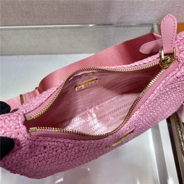 Prada Re-Edition 2005 Raffia Bag 1BH204 Pink - Image 4