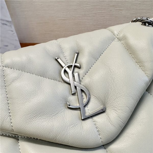 YSL Puffer Small Bag 8476 WhiteSilver - Image 7