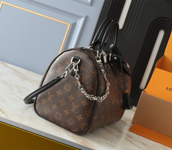 Louis Vuitton Monogram Canvas Soft Speedy 30 Dark Handbag In Black - Image 9